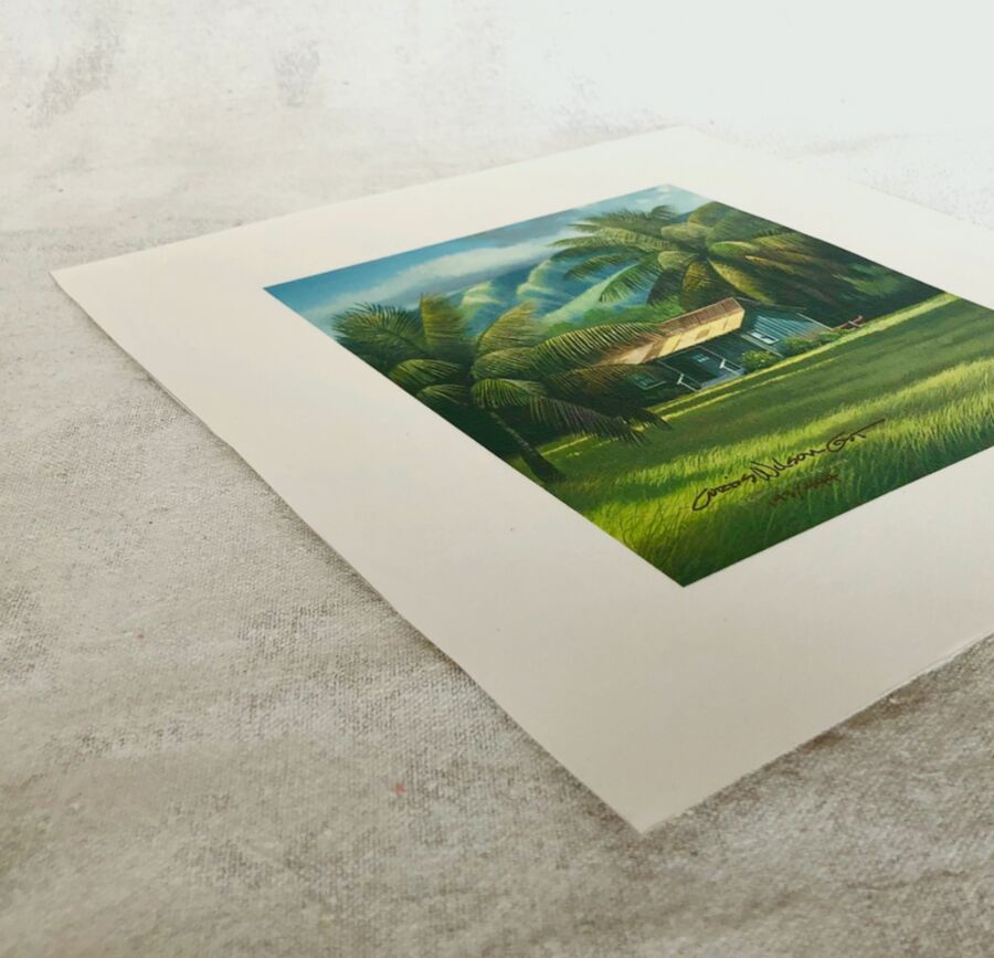 Unstretched Canvas, pictured with Hula Palms
