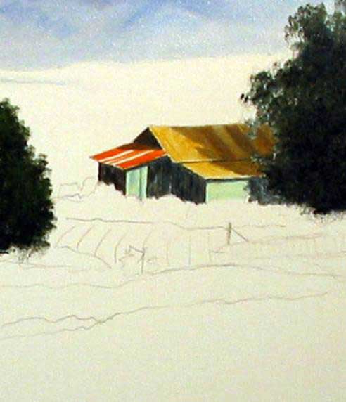 Close view of the house in its first colors