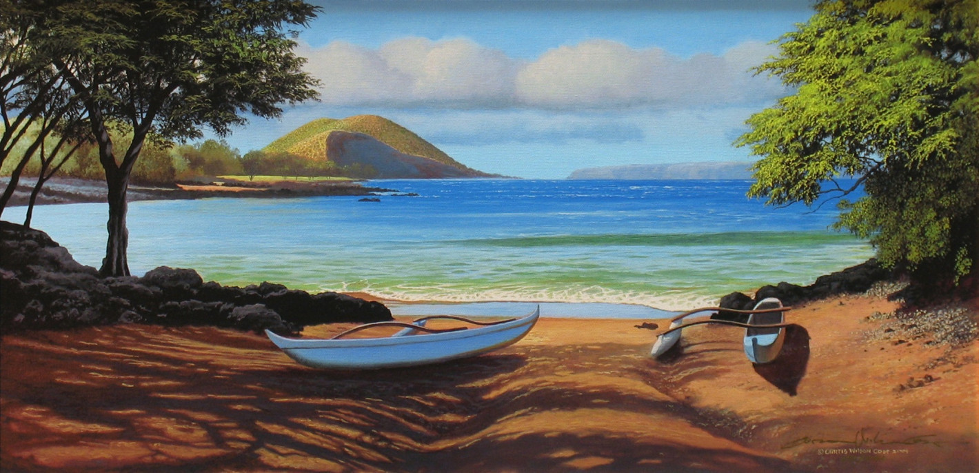 Canoes at the Landing, Unstretched Canvas, ready to ship