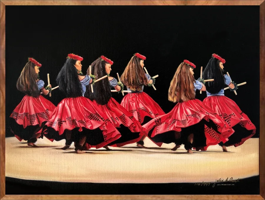Hālau Nā Lei Kaumaka O Uka (in Red), 1-Piece Frame