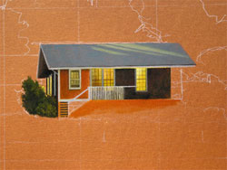 The first color: lights and darks building around the lit windows