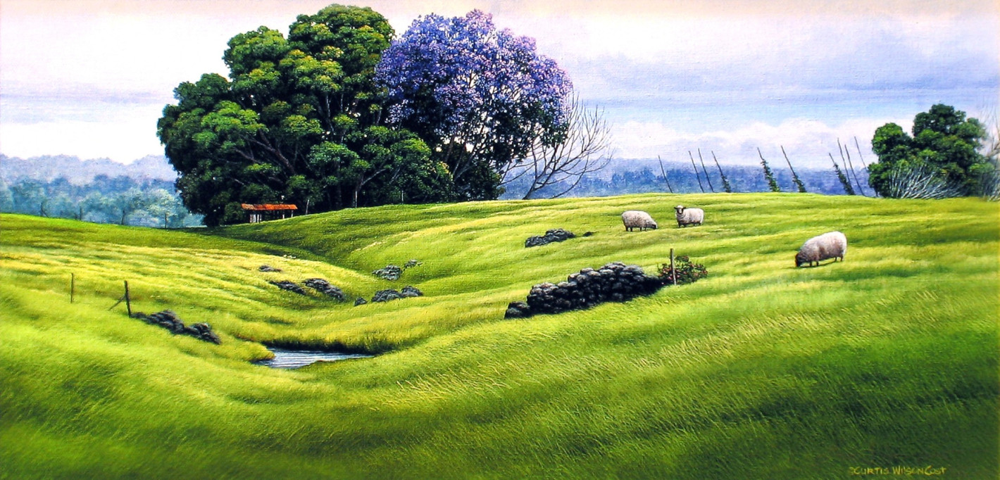 Springtime Grazing, Unstretched Canvas